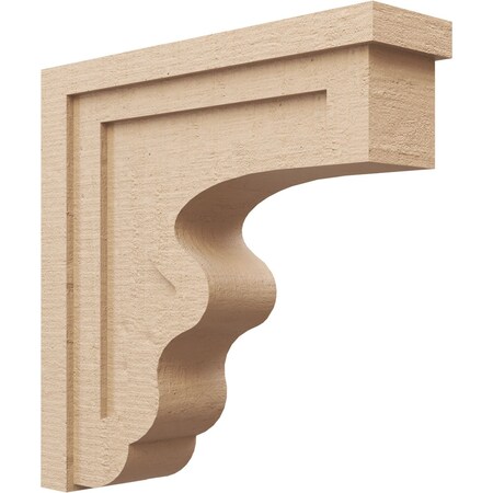 Ekena Millwork 6"W x 24"D x 24"H Thin Highland Rough Cedar Woodgrain TimberThane Corbel, Primed Tan CORUR06X24X24HLDRCPR